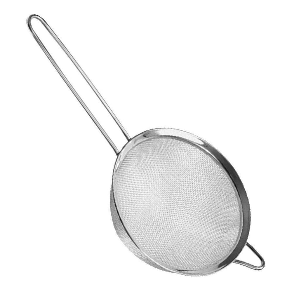 Peneira M 12Cm Inox Utensílio De Cozinha Escorrer Polvilhar