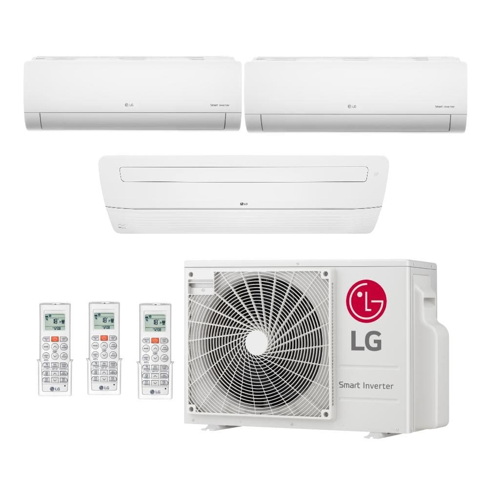 Ar Condicionado Multi Split Inverter LG 24000 BTUs (2x7000 HW+18000 k7 1 Via) Quente/Frio Z3UW24GFB1.AWGZBR1 - 220V