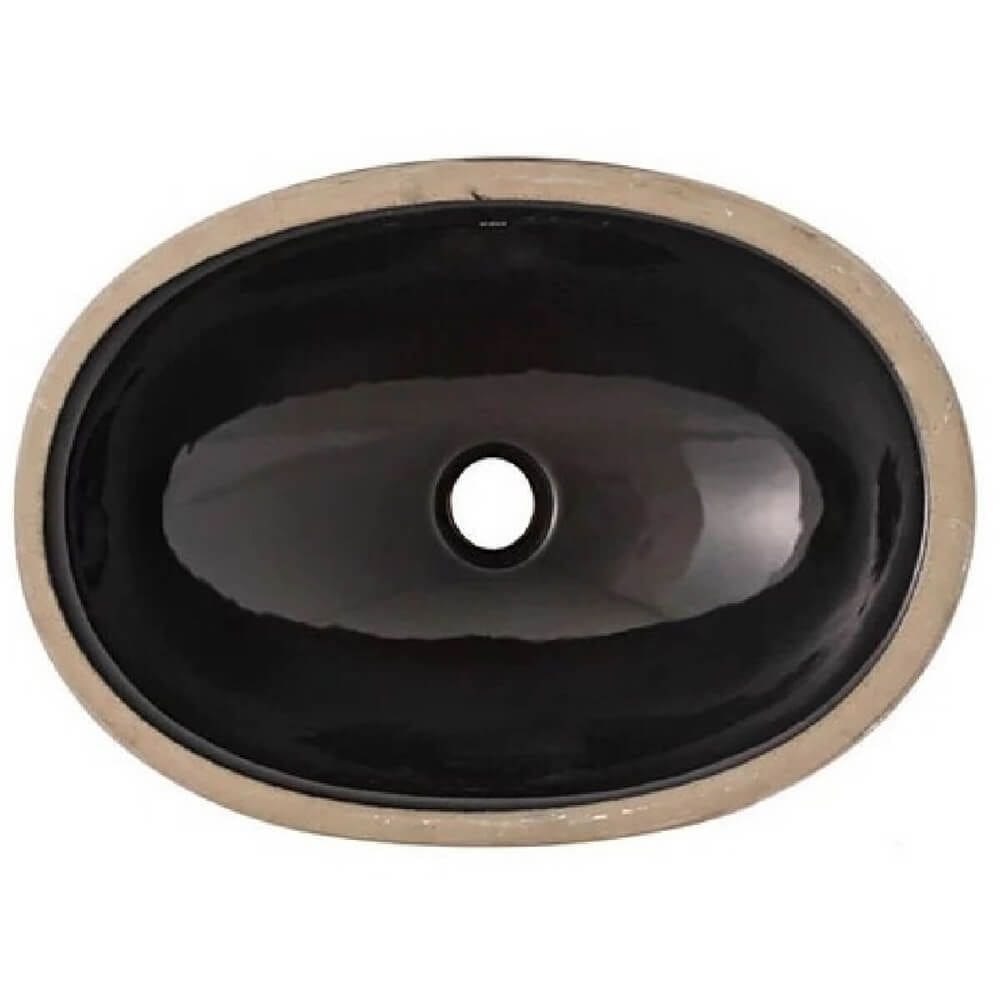 Cuba Oval de Embutir 40x30cm Preta - IL6512 - ICASA