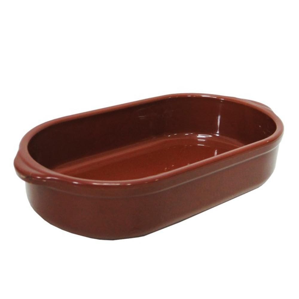 Travessa De Plastico Oval Marrom 1300Ml 28,5X14,5Cm
