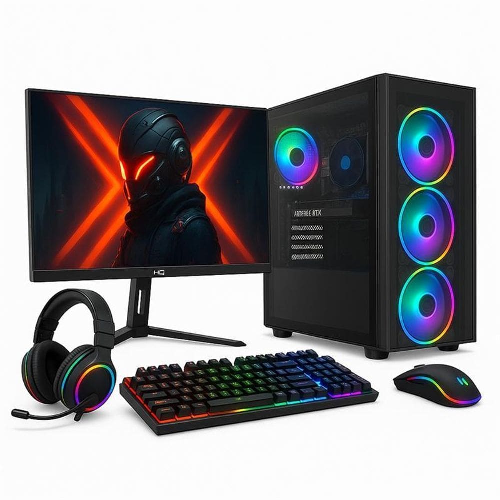 Pc Gamer 3green, AMD Ryzen 7 5700G, 32GB DDR4, Geforce RTX 3050, SSD 1TB M.2, Monitor Gamer 24” 180hz 1ms Preto 3G32GB-36