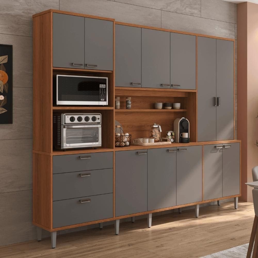 Armario Para Cozinha Cairo Jequitiba-grafite