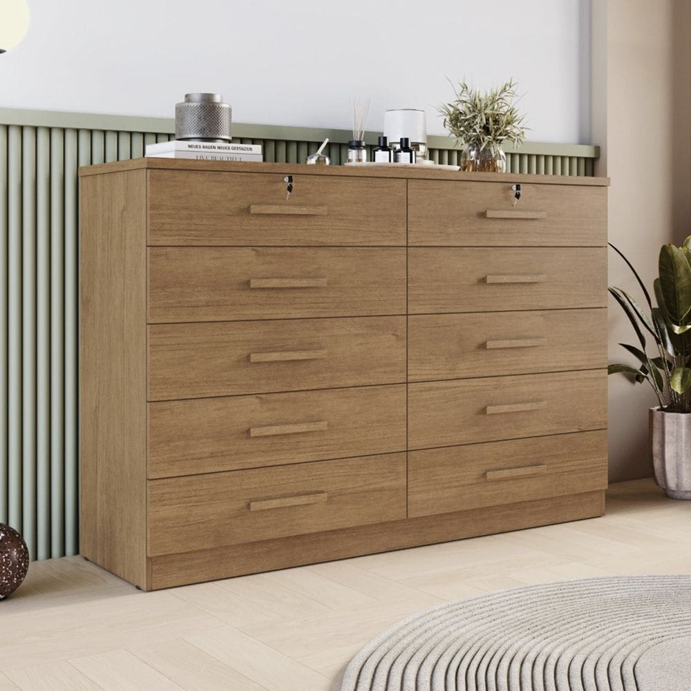 Cômoda para Quarto 10 Gavetas Genova Cumaru