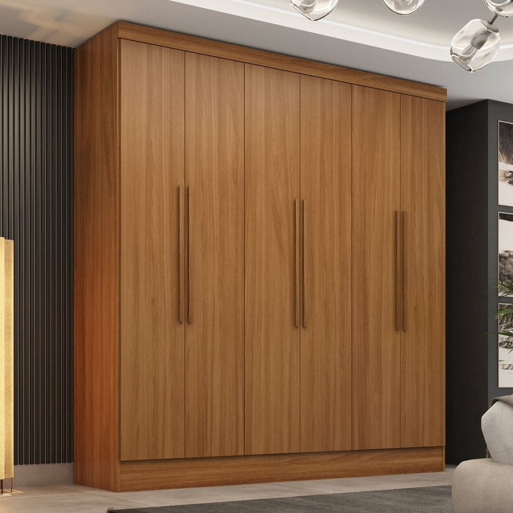 Guarda-roupa 6 Portas 3 Gavetas Lisboa Premium Espresso Móveis Cinamomo