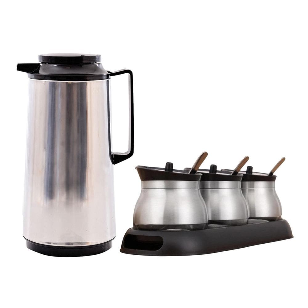 Garrafa Térmica Coliseum + Porta Tempero Pó Café Açucareiro