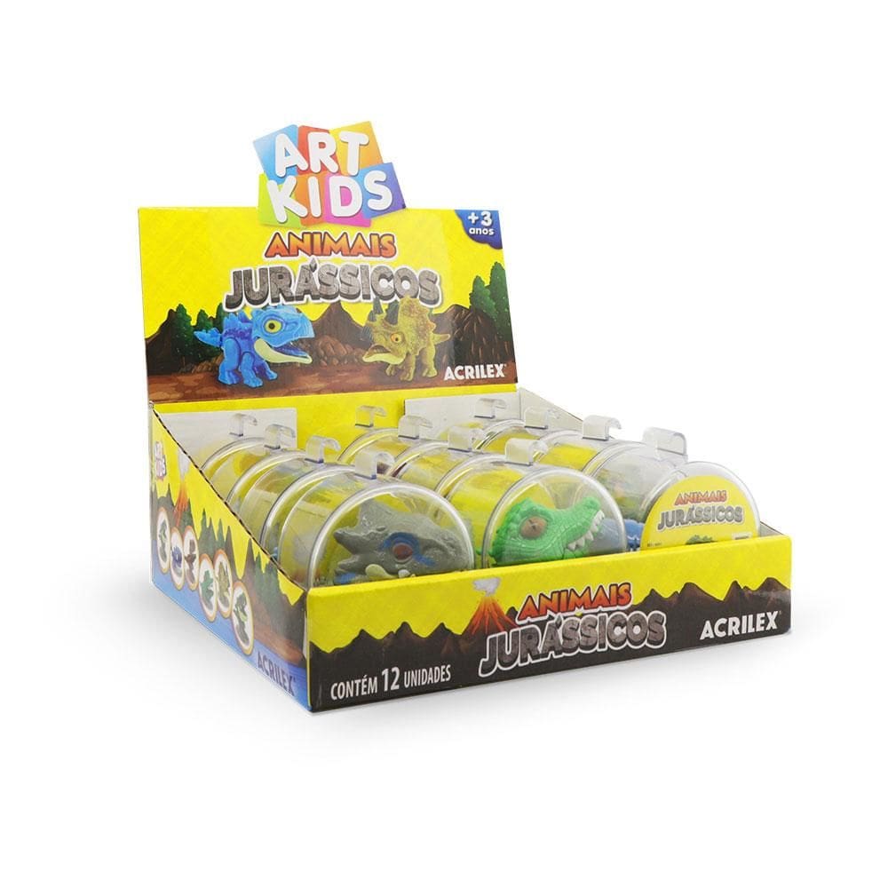 Kit de Miniaturas Animais Jurássicos com 12 peças - Acrilex