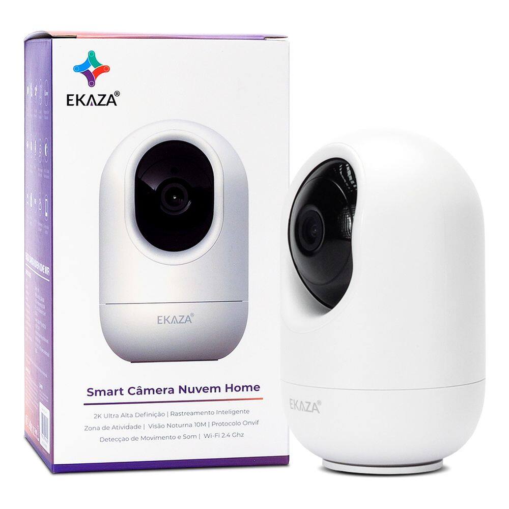 Câmera Interna Baba Inteligente Hd 2k 3mp Visão Noturna Tuya Smart Life Alexa Google EKGD-T4117