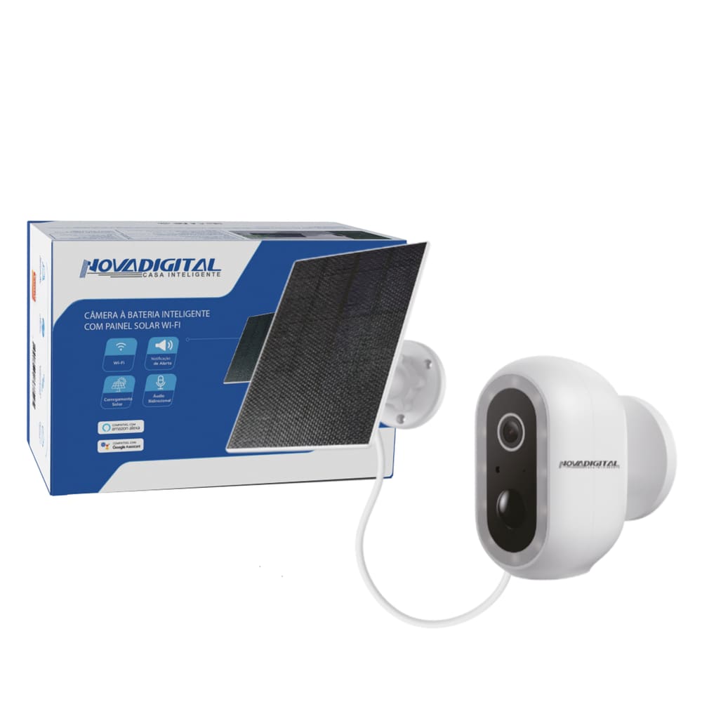 Camera De Segurança Inteligente Com Bateria e Painel solar Compativel Alexa Google Home CS-BTS-PRO