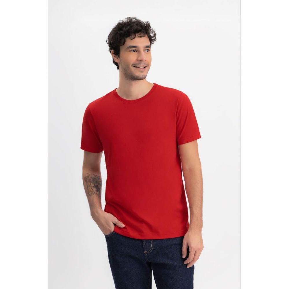 Camiseta masculina em meia malha Essendi - G