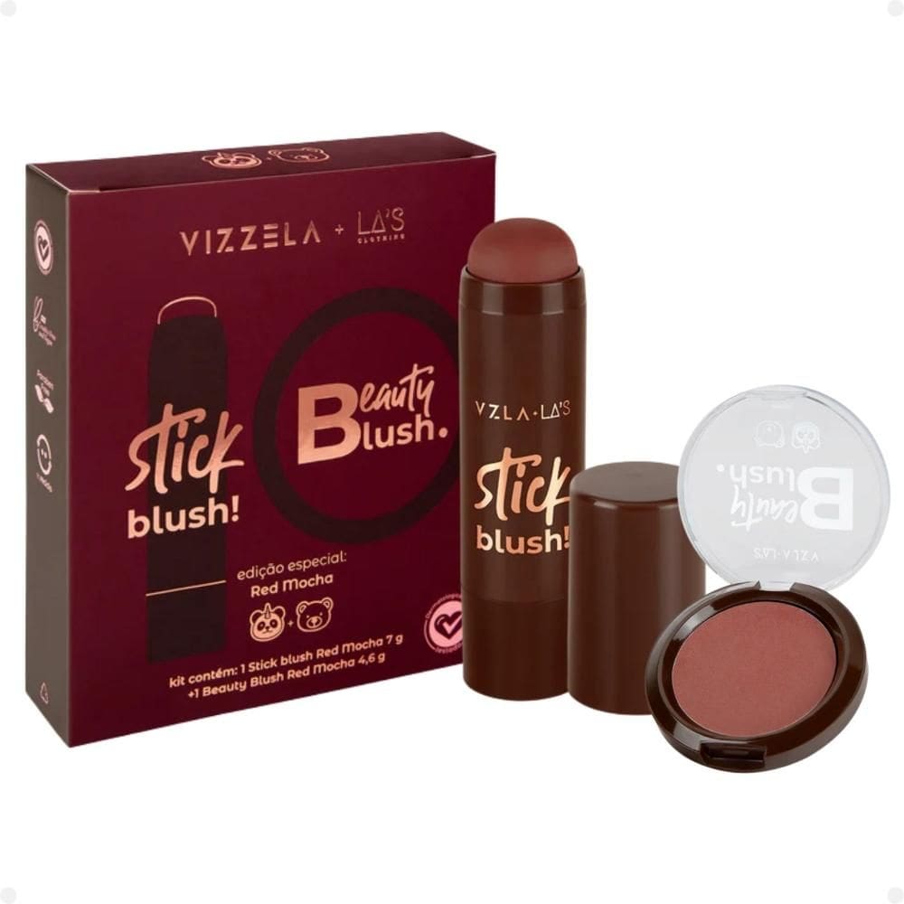 Kit La`s Clothing Red Mocha: Blush Stick e Compacto