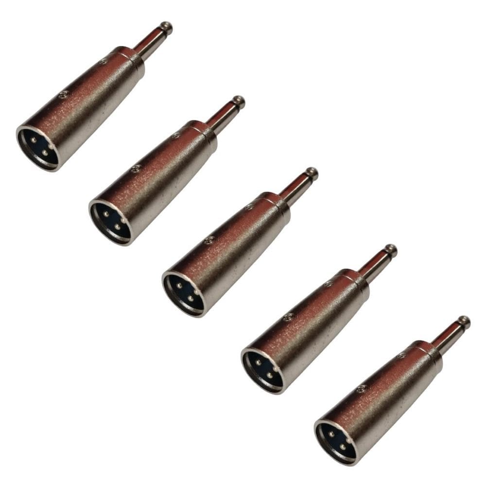 Kit 5 Plug Adaptador Xlr Macho Para P10 Mono Profissional