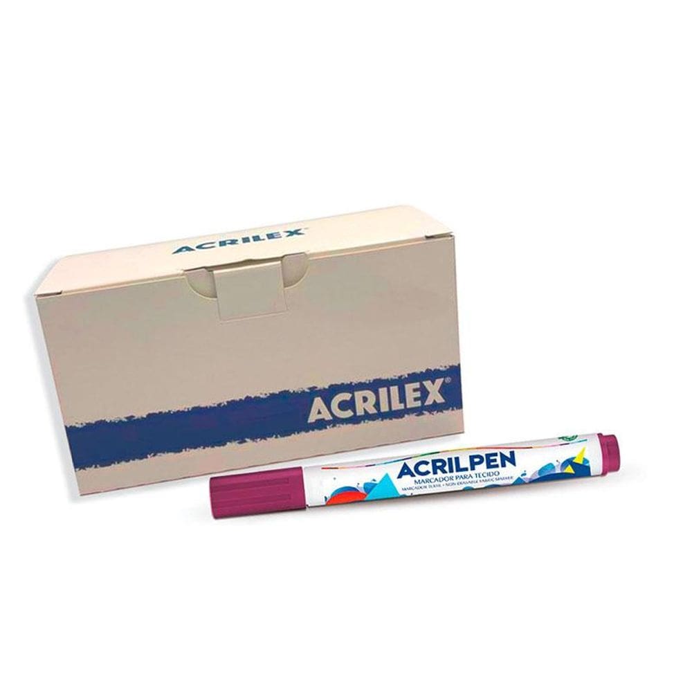 Caneta para tecido Acrilpen Vinho 565 com 6 unid - Acrilex