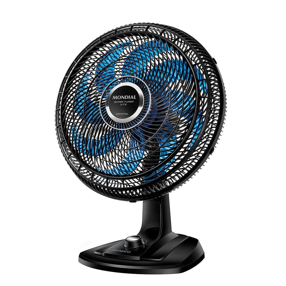 Ventilador de Mesa Mondial 40cm Super Turbo 8 Pás VTX-40-CRYSTAL Preto/Azul 220V