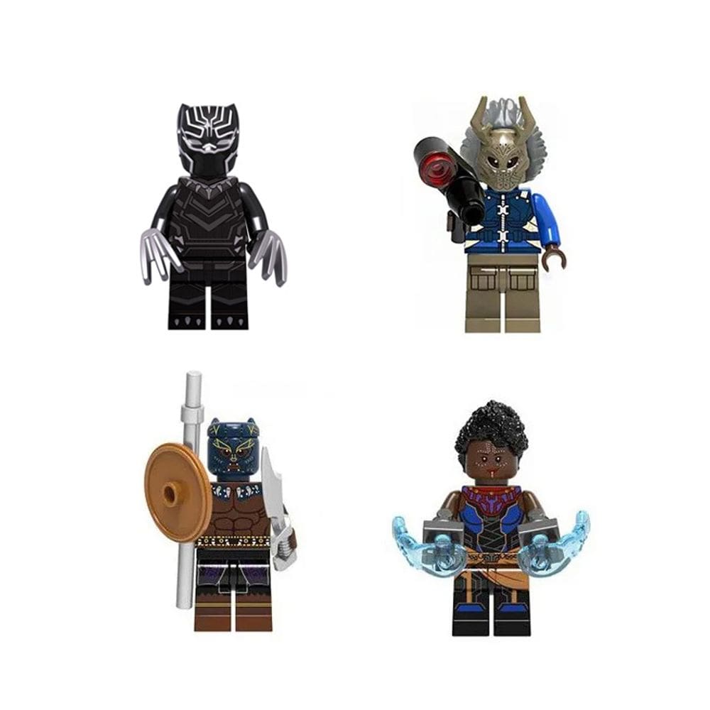 Kit Bonecos Pantera Negra Blocos De Montar