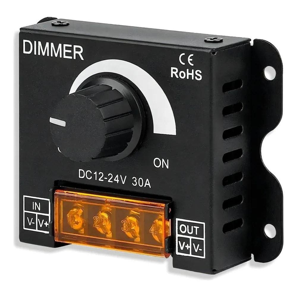2X Controlador Dimmer Para Fita Led 30A Cor Preto