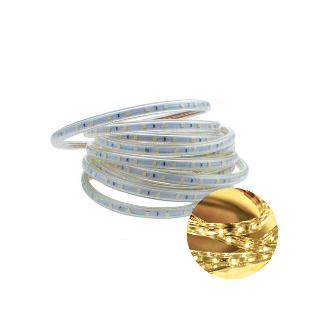 Kit 10 Metros Fita Led Taschibra 5W/M Ip67 3000K Quente 220V