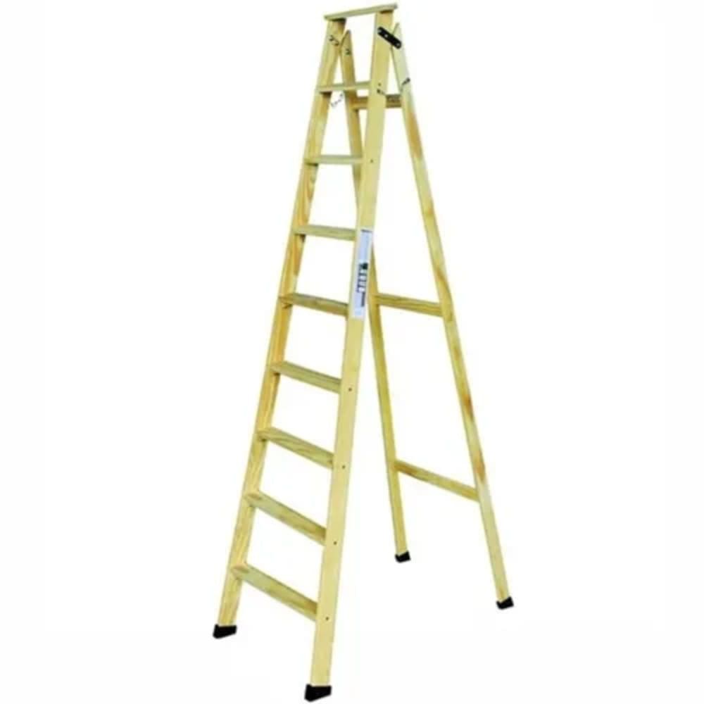 Escada de Madeira Americana com Sapata 9 Degraus - 39 - ESCADAS SEGURANÇA