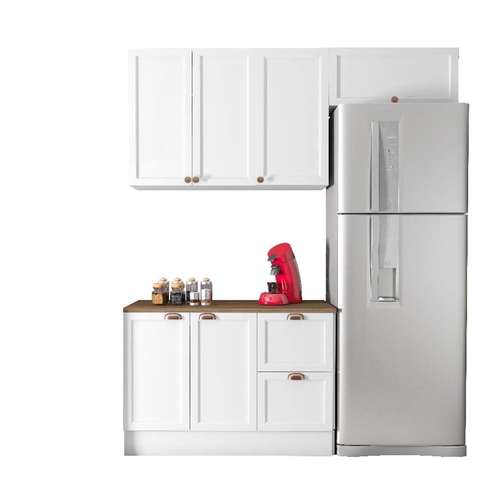 Cozinha Modulada Unna 3 Peças Balcão 120cm com Tampo MDP - Poliman Móveis