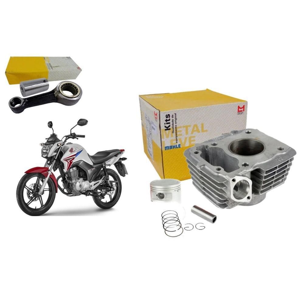 Kit Cilindro + Biela Metal Leve Mahle Cg Titan Fan Bros 150