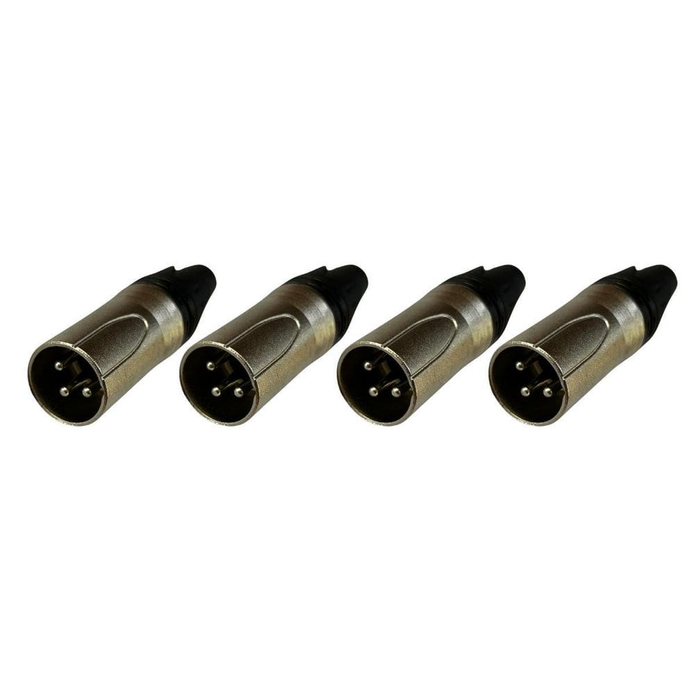 Kit 4 Plug Xlr Macho Profissional 3 Vias Soundvoice Xl03Mc