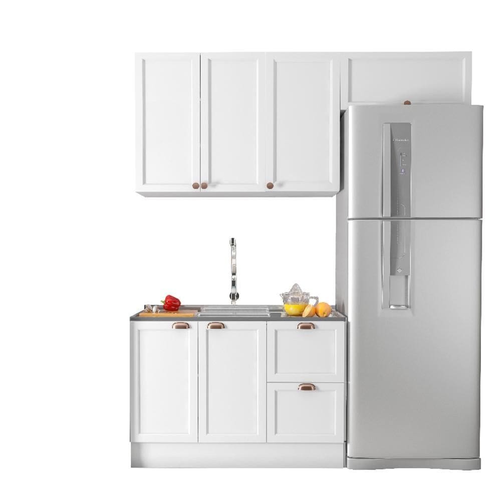 Cozinha Modulada Unna 3 Peças com Balcão 120cm sem Tampo - Poliman Móveis