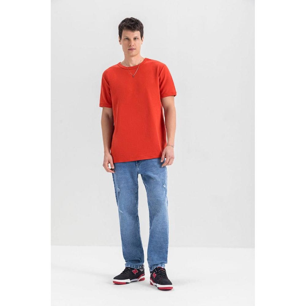 Camiseta masculina em moletinho Essendi P