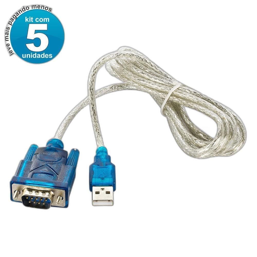 Kit 5 Cabos Conversor Usb X Serial
