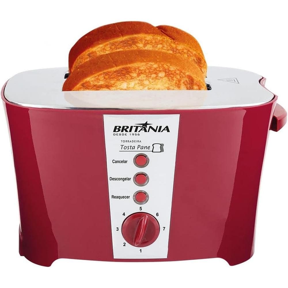 Torradeira Britânia Pane 7 Níveis Tosta e Reaquece 800W 220V