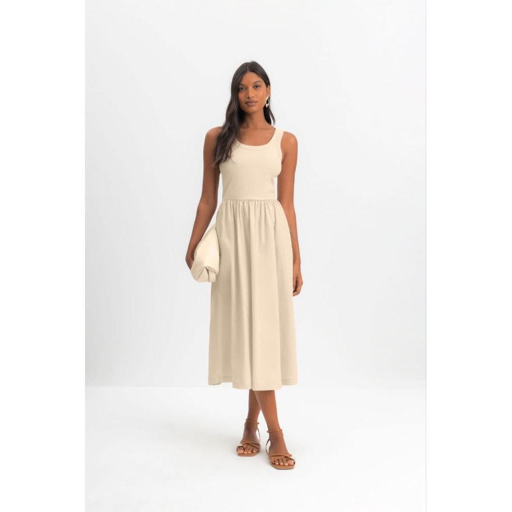 Vestido feminino midi em ribana Essendi - G