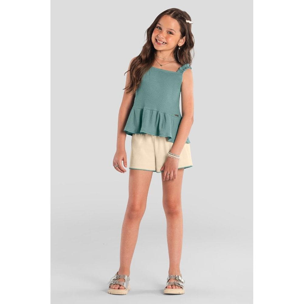 Conjunto infantil menina com babado Brandili