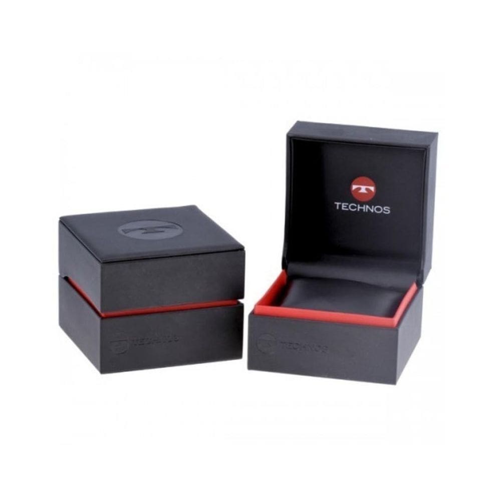 Relógio Feminino Dourado Technos Calendário Pedras