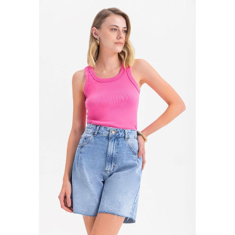 Blusa feminina em ribana canelada Essendi - P