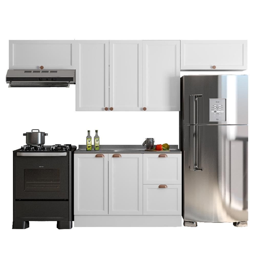 Cozinha Modulada Unna 4 Peças com Balcão 120cm sem Tampo - Poliman Móveis