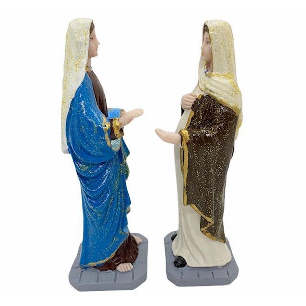 Esculturas Santas Visitação Peça Dupla Isabel E Maria 19 Cm