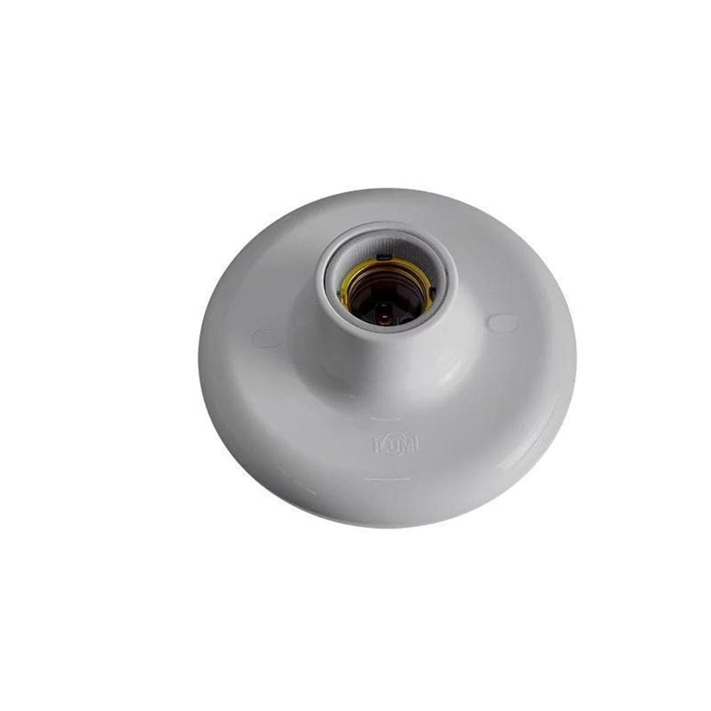 Plafon Pp Bocal Porcelana Branca 100W Ilumi C10