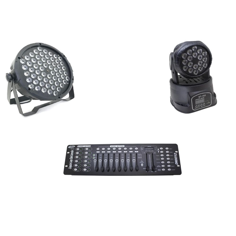 Kit 2 Par Led Slim 60X3W 2 Mini Wash 18X3W 1 Dmx 512