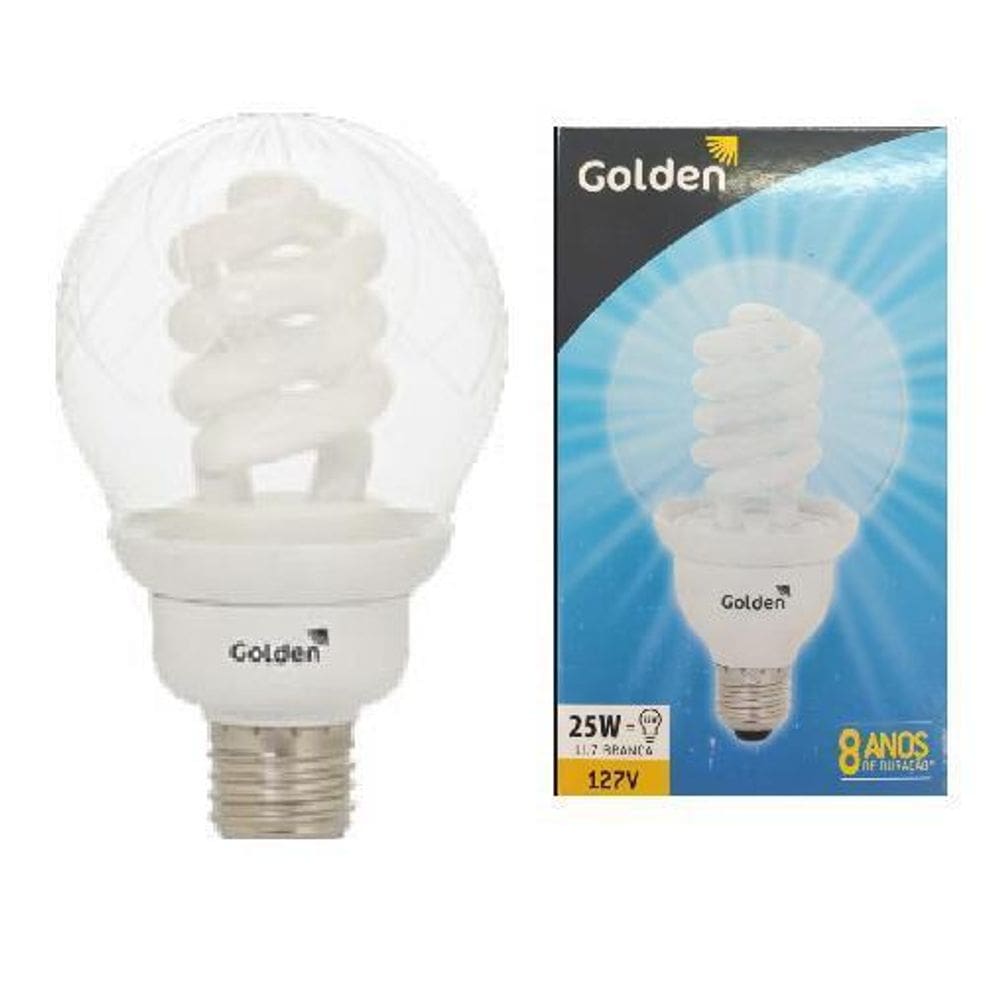 Lâmpada Decorativa Globo Fluorescente Luz Branca 25W 127V