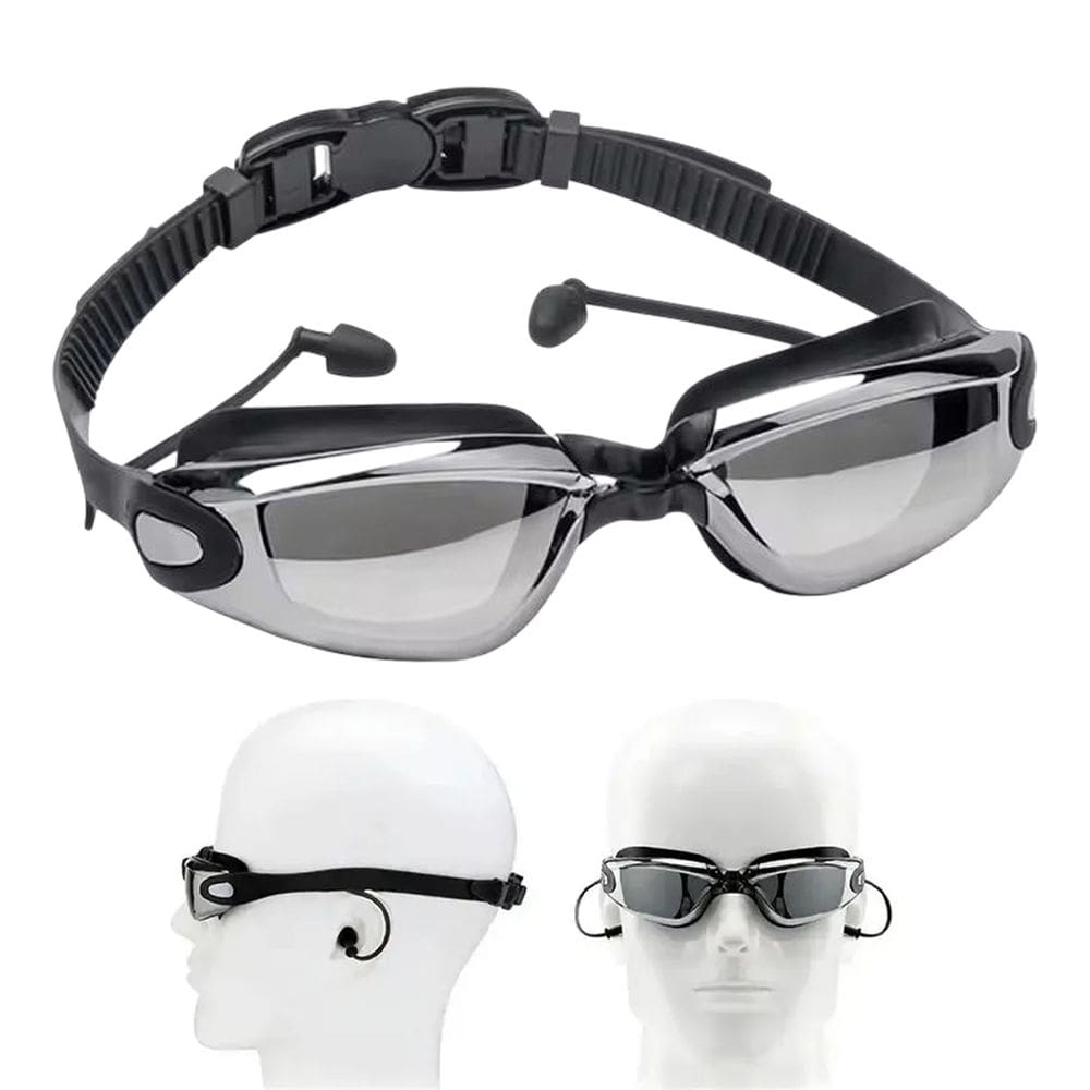 Oculos De Mergulho Protetor Auricular Ouvido Nataçao Lente Antiembaçamento Proteçao Uv Piscina Mar Tiras Ajustaveis