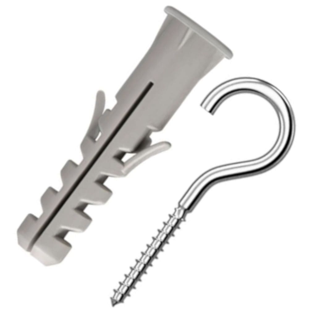 Gancho com Bucha Nylon nº 8 com 5 Peças - 457 - SFORPLAST