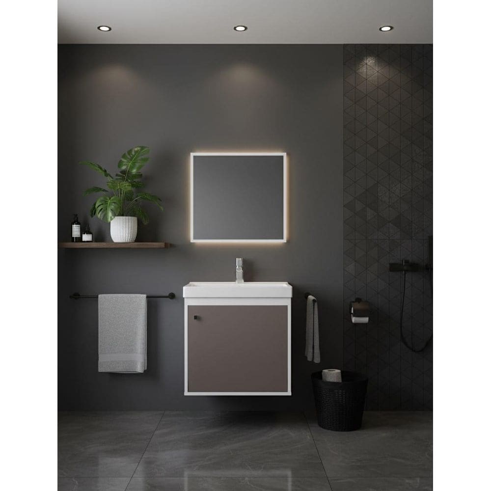 Armário Para Banheiro 40Cm Mdf Com Cuba - Veneto Gianduia