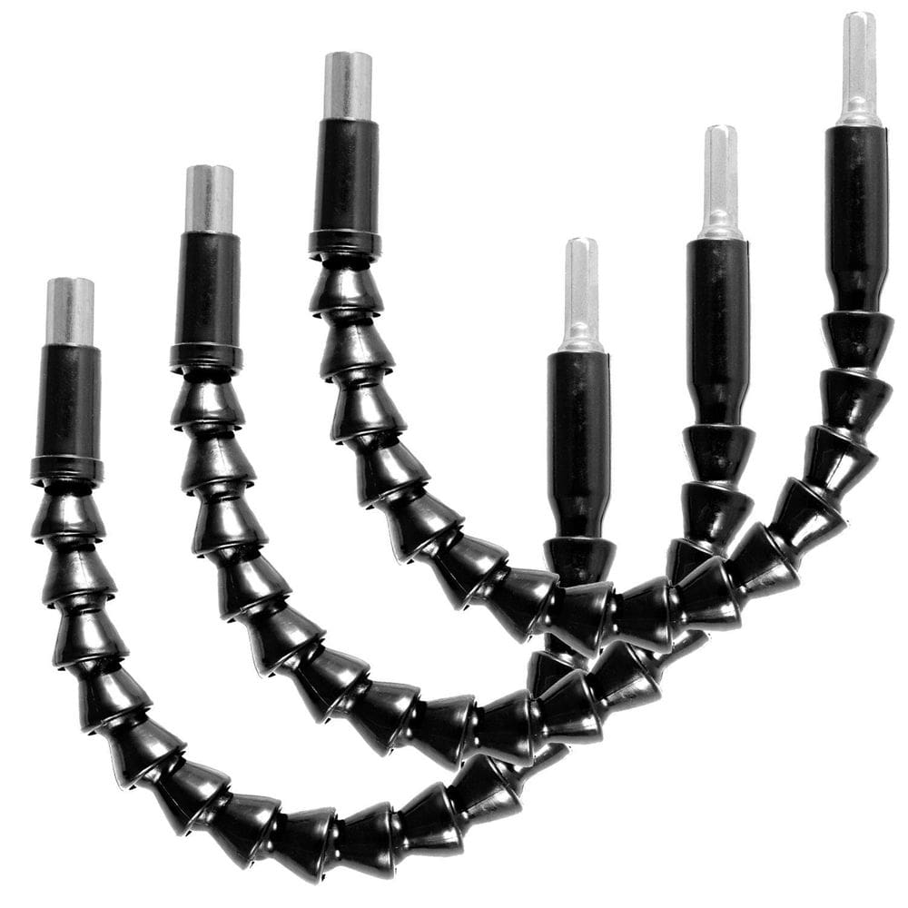 Kit 3 Cabos Extensor Flexível Bits 1/4 Chicote Parafusadeira