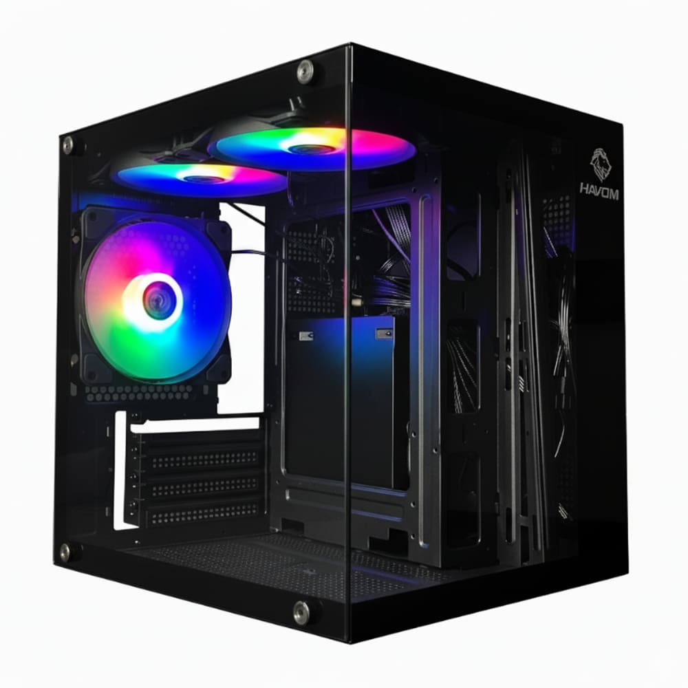 Gabinete Gamer Hayom GB1787 Aquário 3 Fans S/Fonte MICRO-ATX - GB1787