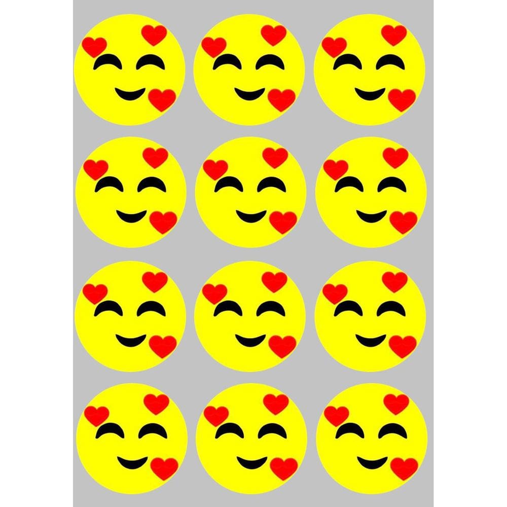 Kit 12 Imãs De Emoji Apaixonado
