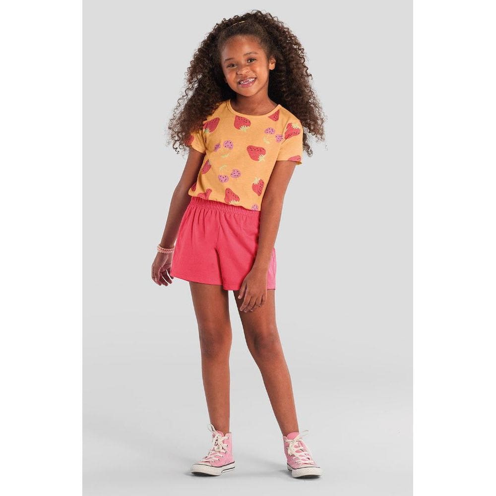 Conjunto infantil menina de morango Brandili