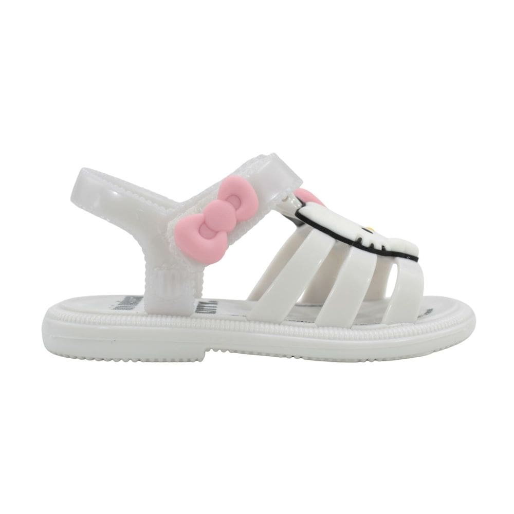 Sandália Mini Melissa Hip+Hello Kitty Baby Branco/Branco