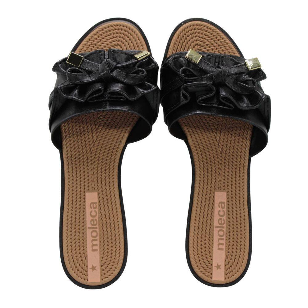 Tamanco Rasteira Feminino Moleca Preto