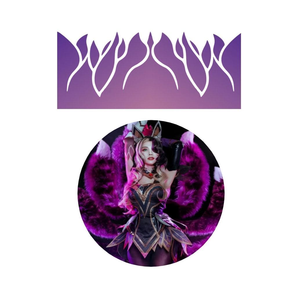 Tatuagem Temporária Game Ahri Fantasia Cosplay 19X12Cm