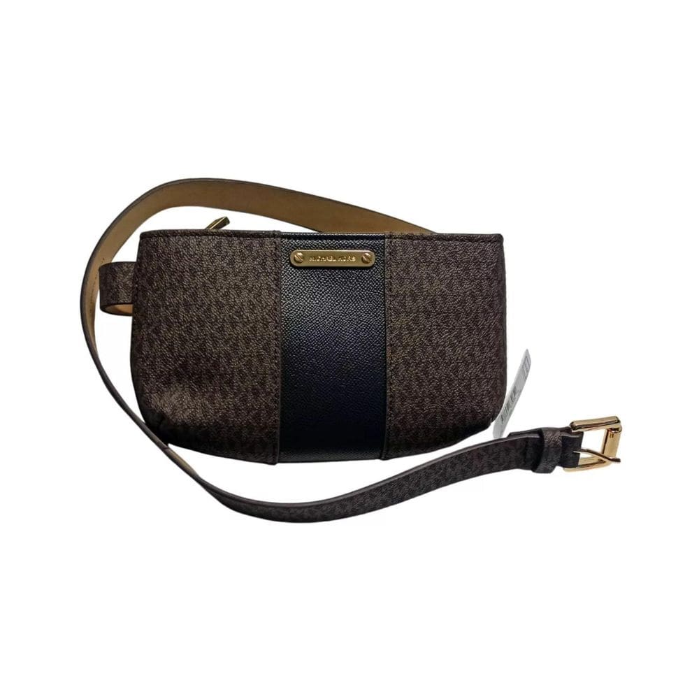 Pochete Michael Kors Marrom Com Logo Dourado Tamanho G/Gg