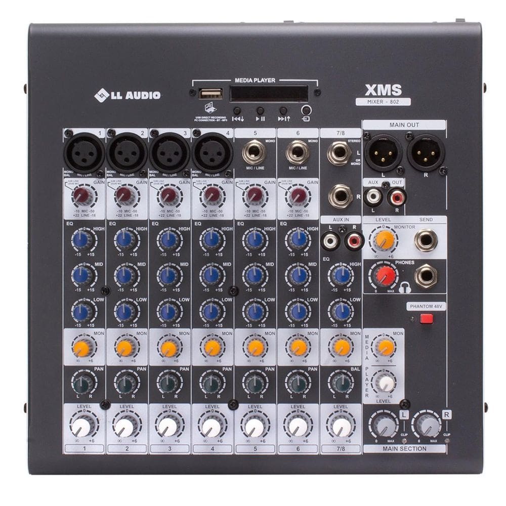 Mesa De Som Xms 802 8 Canais Ll Audio