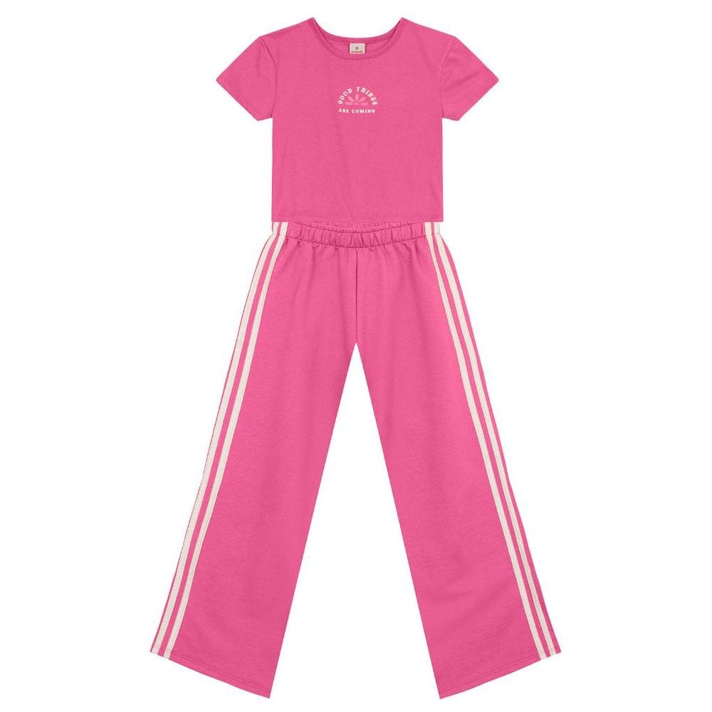 Conjunto infantil menina de flor Brandili